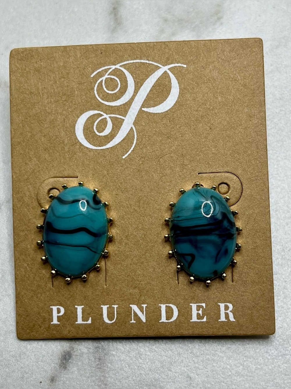 🆕 Plunder Turquoise Look Stud Earrings